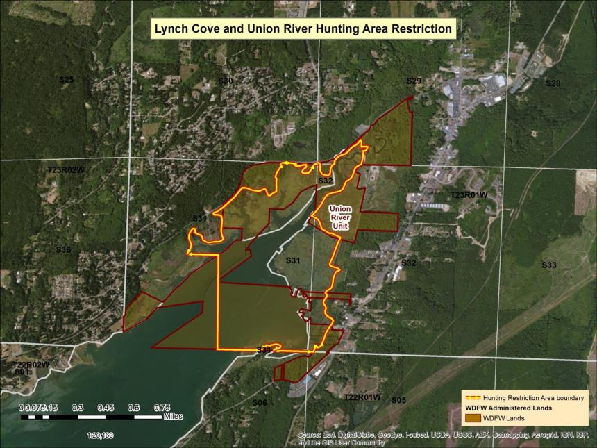 Lynch Cove and Union River Regulated Access Area Map