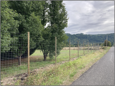 Elk fencing around an ornamental horticulture/produce operation