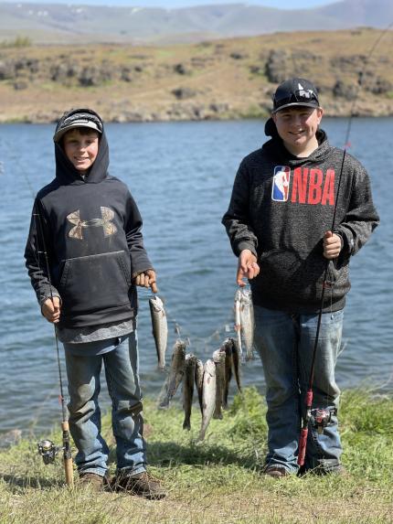 Kids with trout