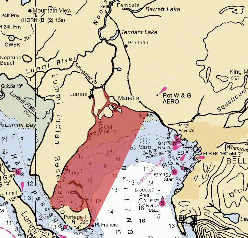 Bellingham Bay Non-Commercial Crab Area map
