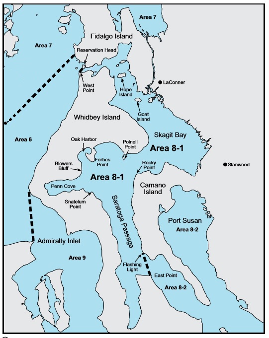 Puget Sound Marine Area Map - Lck Summer 2024