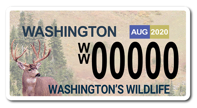 Washington's wildlife deer license plate