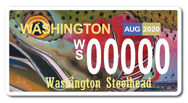 Washington's wildlife steelhead license plate