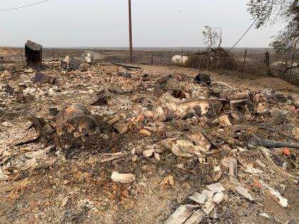 Fire aftermath at the Swanson Lakes Wildlife Area