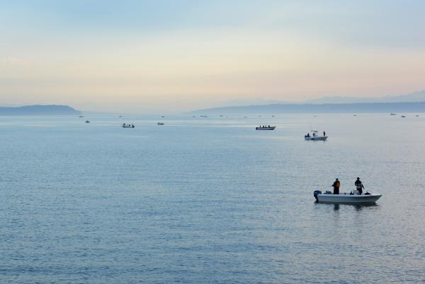 Anglers on Puget Sound