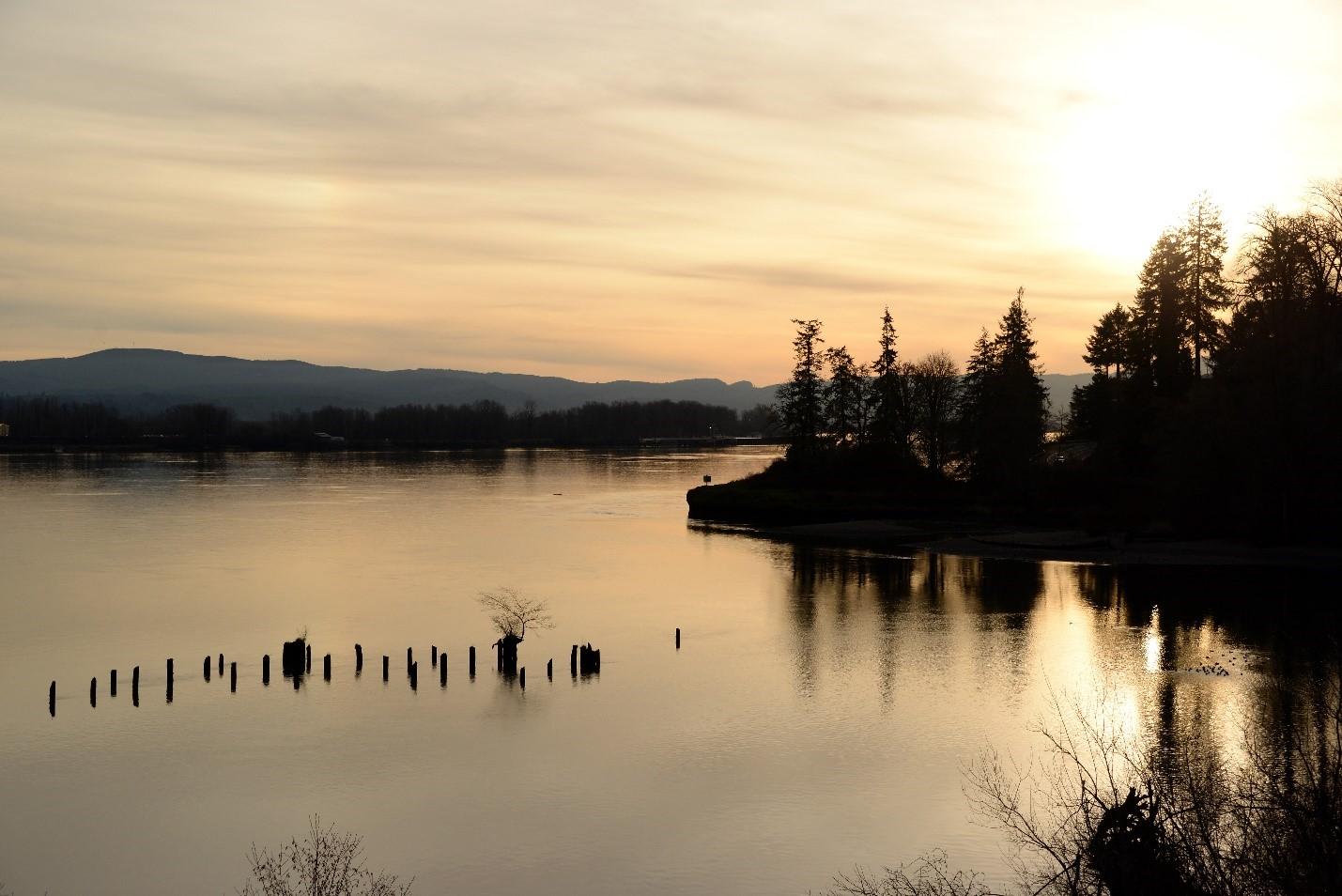 Sunset at the mouth of the creek