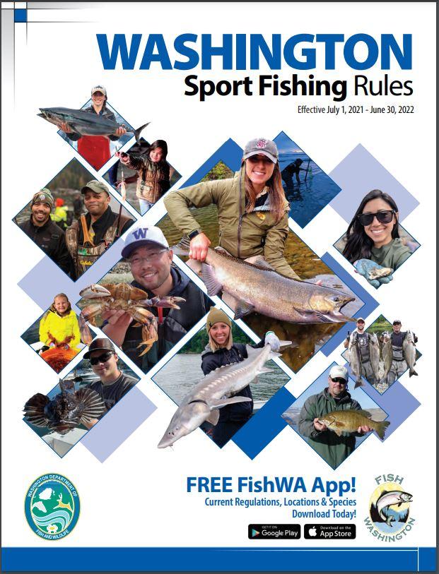 Cover of 2021-22 fishing rules pamphlet