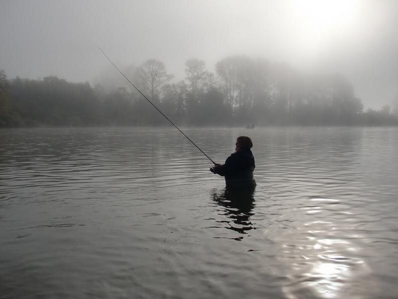 Angler fishing the Snohomish River
