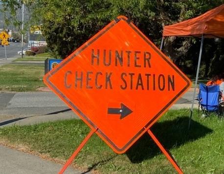 Hunter check station sign