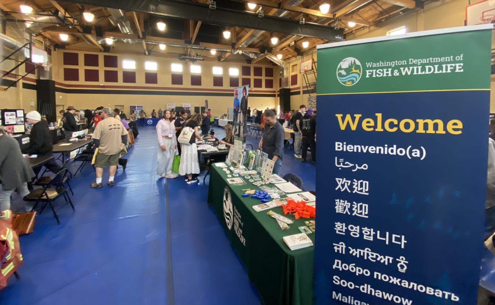 WDFW booth at outreach event in North Puget Sound Region