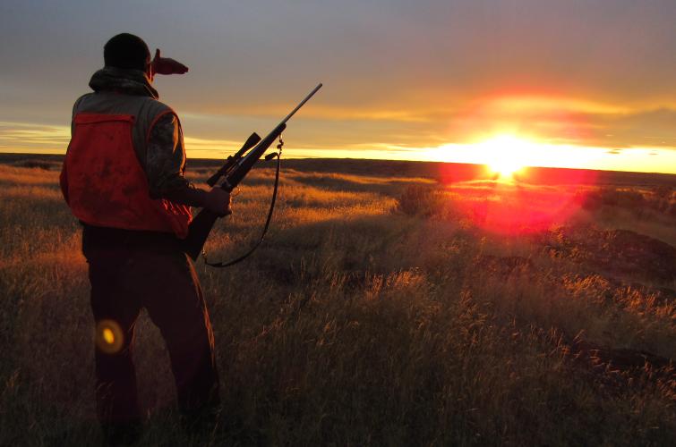 hunter at sunrise