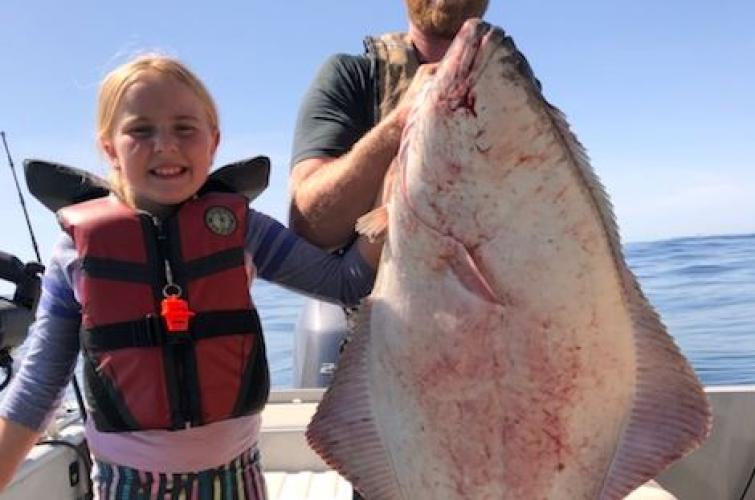 Girl with halibut