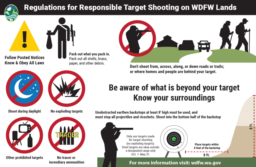 Infographic with regulations for target shooting