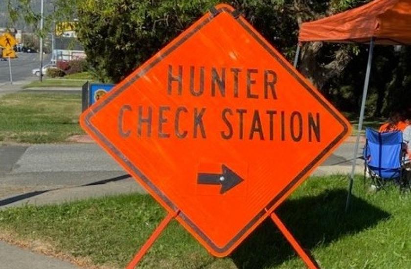 Hunter check station sign