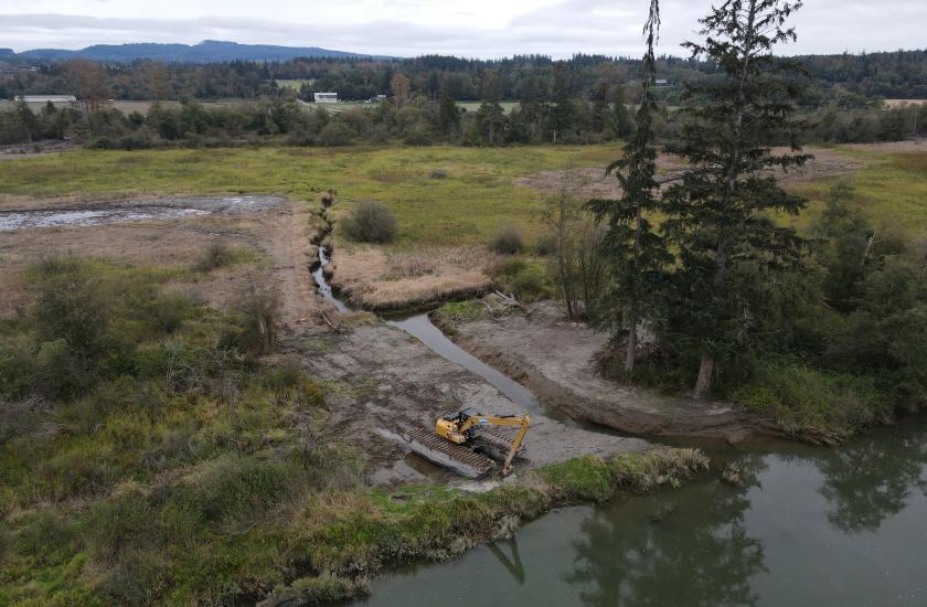 Milltown Island Estuary Restoration Project construction