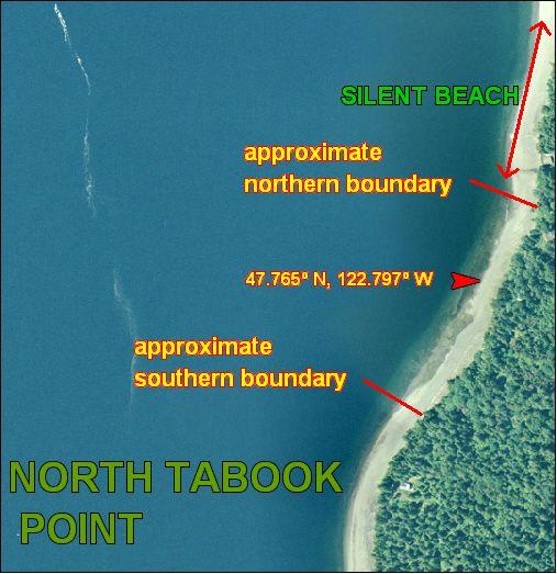Boundaries of North Tabook Point beach