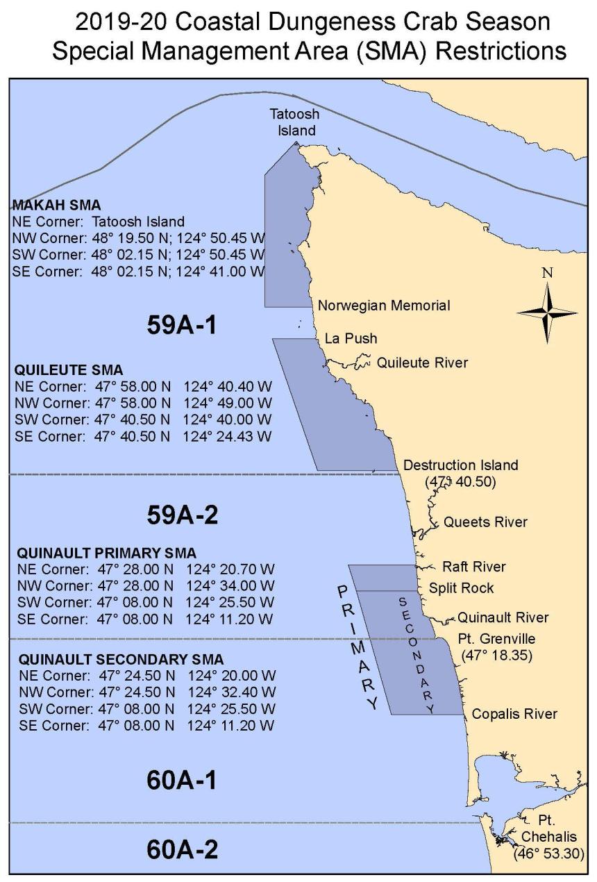 Coastal commercial crab area fishery maps Washington Department of