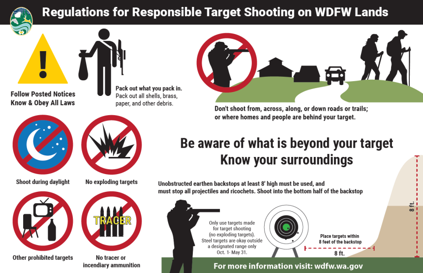 Infographic with regulations for target shooting