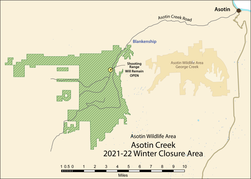 Map of the Asotin Wildlife Area