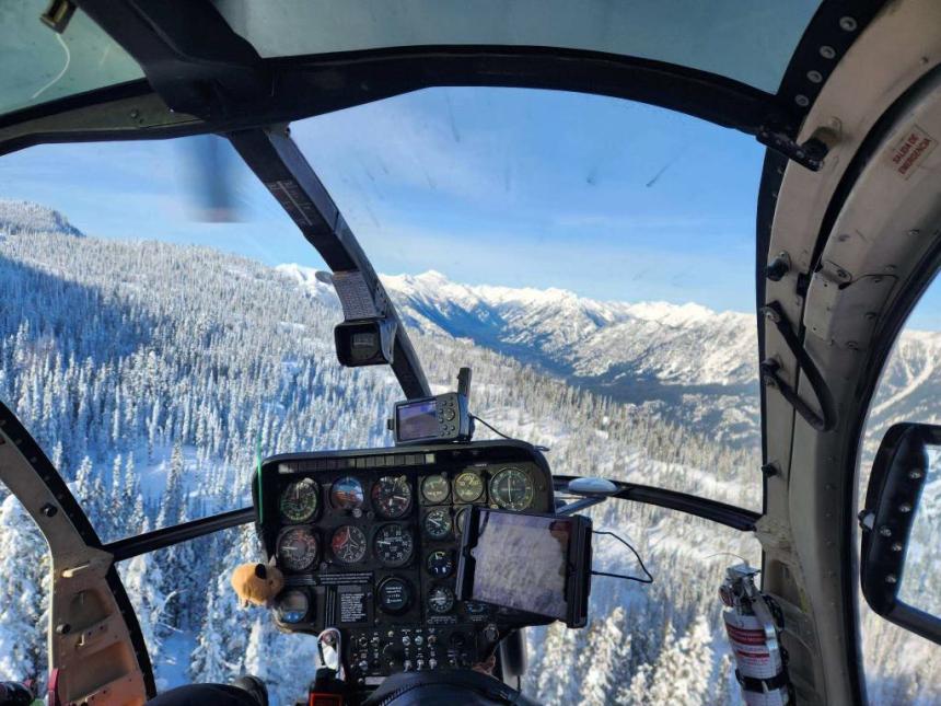 View of Washington wolf country from helicopter