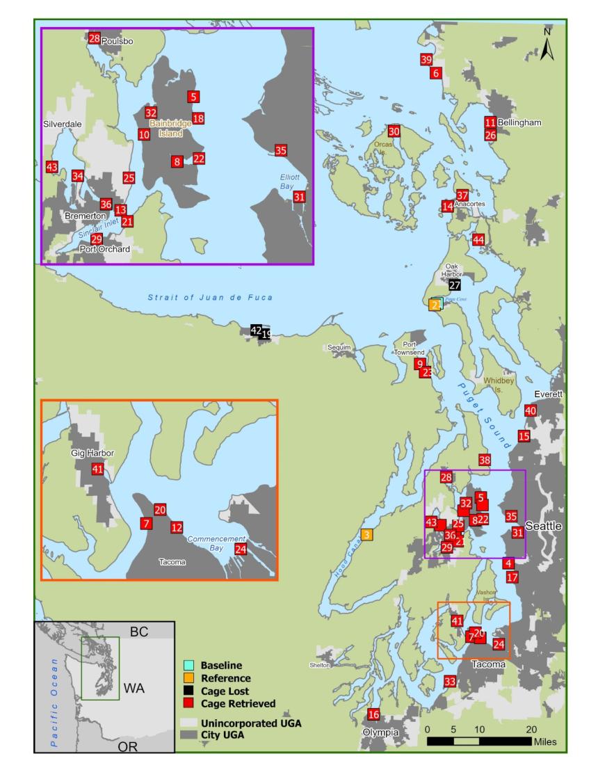 Map of toxics sampling location for mussels
