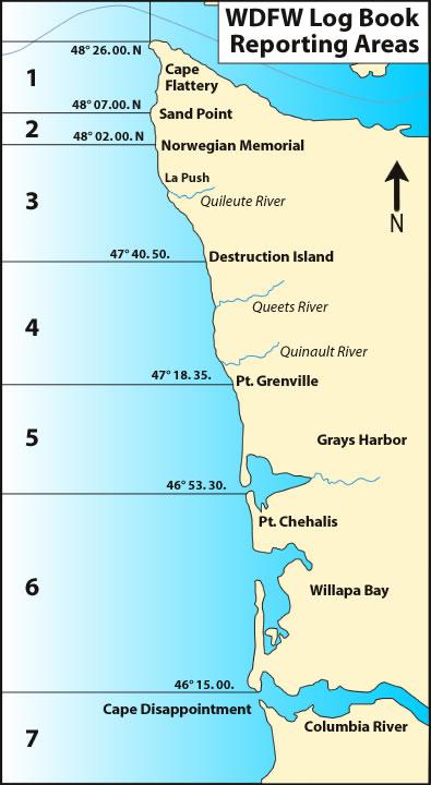 Coastal crab reporting areas