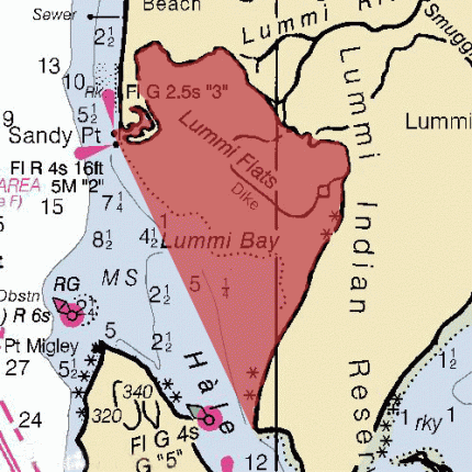 Lummi Bay Non-Commercial Crab Area map