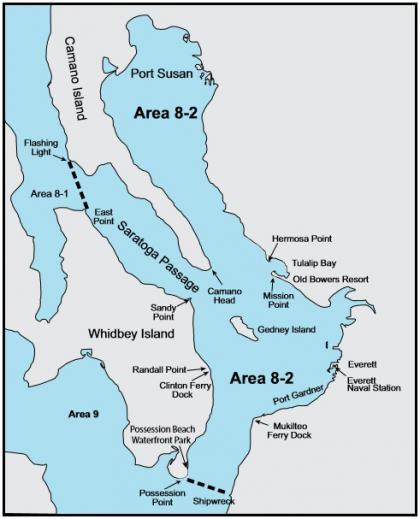 Marine Area 8-2 crab map