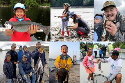 Collage of photos showing people of different backgrounds enjoying the outdoors