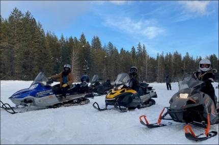 Soltysiak, Eilers, and Jeffreys on snowmobiles