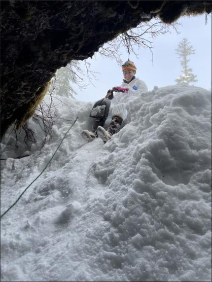 Bat Hibernacula Surveys-Technician Leipold descends into a cave.