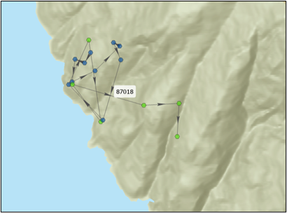 A map of north shore mountain goat movement data