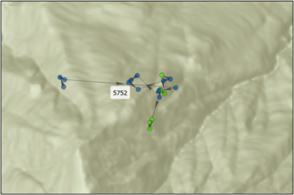 A map of south shore mountain goat movement data