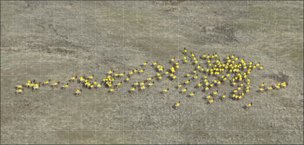 Ariel view of elk, with each elk marked digitally