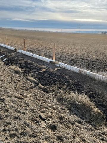 Damaged irrigation pipe