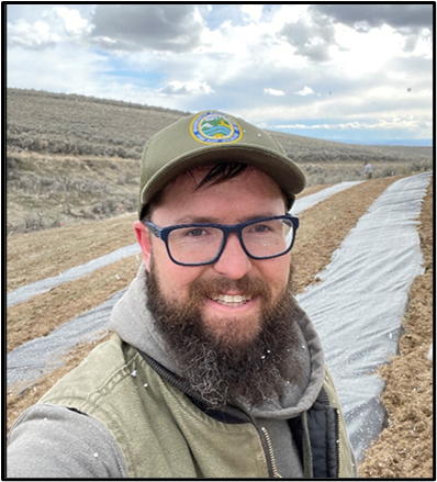 Biologist Morris taking a selfie.