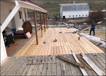 A newly repaired deck.