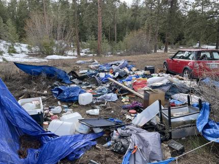 A pile of garbage at Lily Lake.