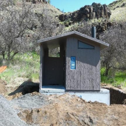 A newly installed restroom.