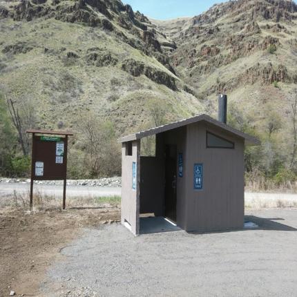 A newly installed restroom.