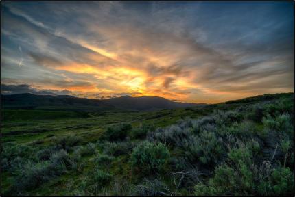 Sunset on the Horse Spring Coulee Unit of the Sinlahekin Wildlife Area. 