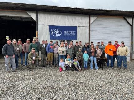 A group shot of volunteers from the Rocky Mountain Elk Foundation.