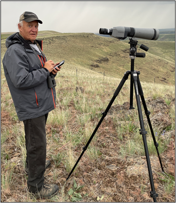 Anderson looking for elk behind in scope