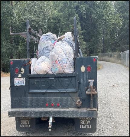 A truck full of litter