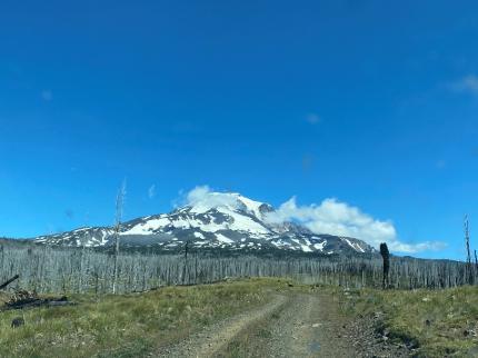 A mountain in the distance going into the Yakima Reservation