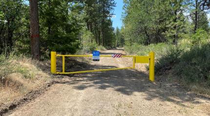 Freshly painted Windy Point disabled hunter access gate. 