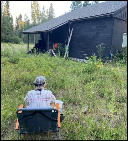 Volunteers Hadley and Robinson preparing for the survey