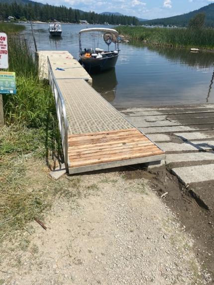Broken plastic tread area of the dock replaced. 