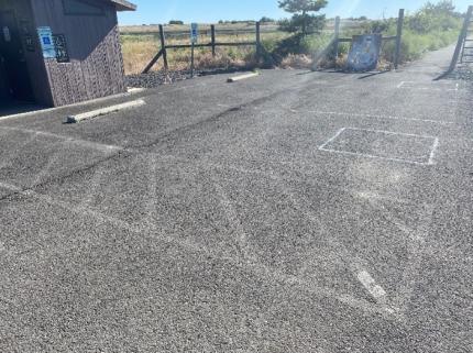Reardan Audubon parking lot with faded paint