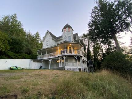 State Parks Biologist Morse assists with a bat exit count on Whidbey Island.